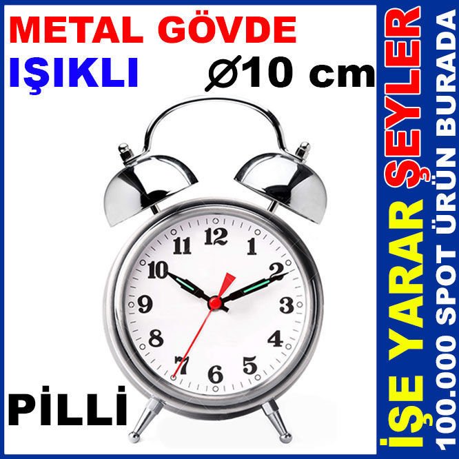 KLASİK MODEL GÜÇLÜ ALARMLI ZİLLİ MASA SAATİ