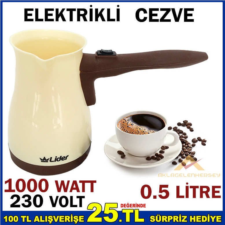 LİDER 1000 WATT TÜRK KAHVESİ ELEKTRİKLİ CEZVE