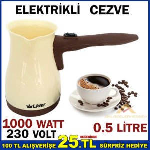 LİDER 1000 WATT TÜRK KAHVESİ ELEKTRİKLİ CEZVE