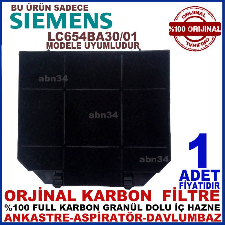 SİEMENS ANKASTRE DAVLUMBAZ FİLTRESİ LC654 BA30 01 Davlumbaz Ankastre Aspiratör Karbon Filtre-1013
