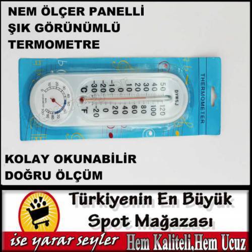 Şık Görünümlü Nem Ölçer Panelli Termometre