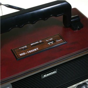 KEMAI MD-1800BT Klasik Ahşap Retro Alaturka Radyo Bluetoothlu Aux Girişli Nostaljik Müzik Kutusu