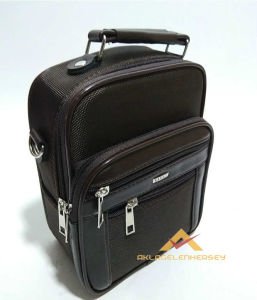 3lüSET FERMUARLI KAHVERENGİ ASKILI ERKEK ÇANTASI