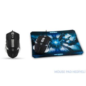 EVEREST OYUNCU MOUSE VE MOUSEPAD SETİ SGM-X9
