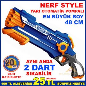 NERF STYLE 20 DART POMPALI 8 KAFALI HAVALI TÜFEK