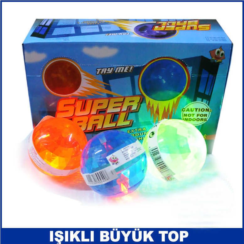 Oyuncak Işıklı Top Disko Topu Görünümlü Plastik Top Büyük