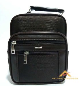 3lüSET FERMUARLI KAHVERENGİ ASKILI ERKEK ÇANTASI