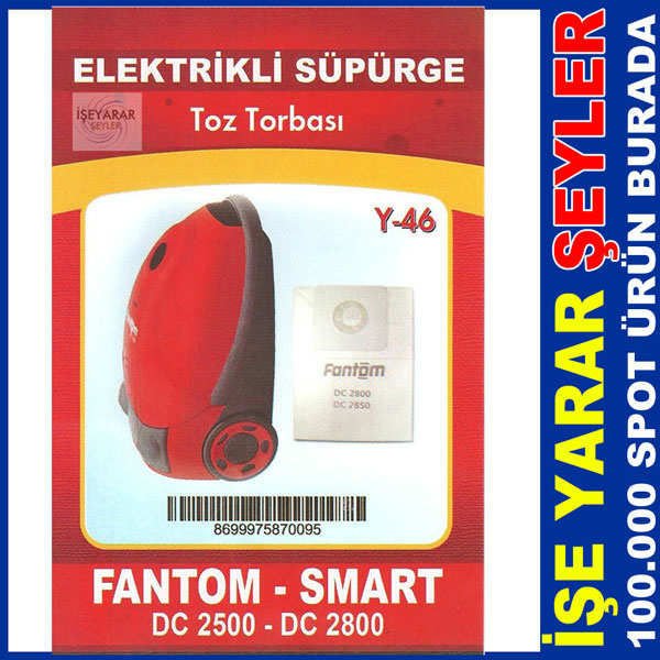 FANTOM ELEKTRİKLİ SÜPÜRGE TOZTORBASI Y46