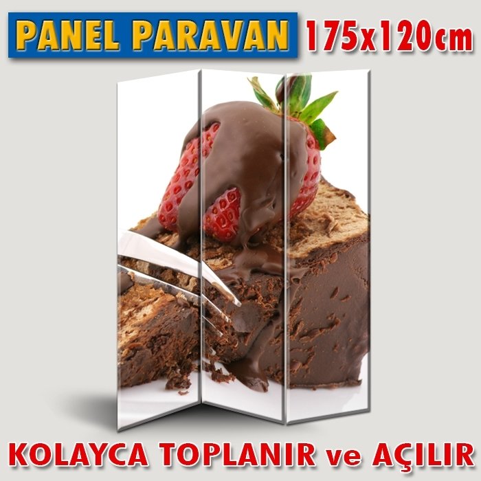 GÖRSELLİ KATLANIR PANEL BÖLME SİSTEMİ - ÇİKOLATALI TART & ÇİLEK