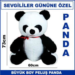 Sevgililer Gününe Özel Büyük Boy 73cm Oturan Peluş Panda Oyuncak