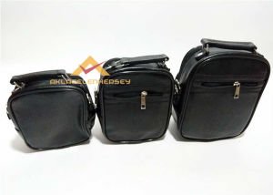 3lüSET FERMUARLI PU DERİ ERKEK ASKILI EL ÇANTASI