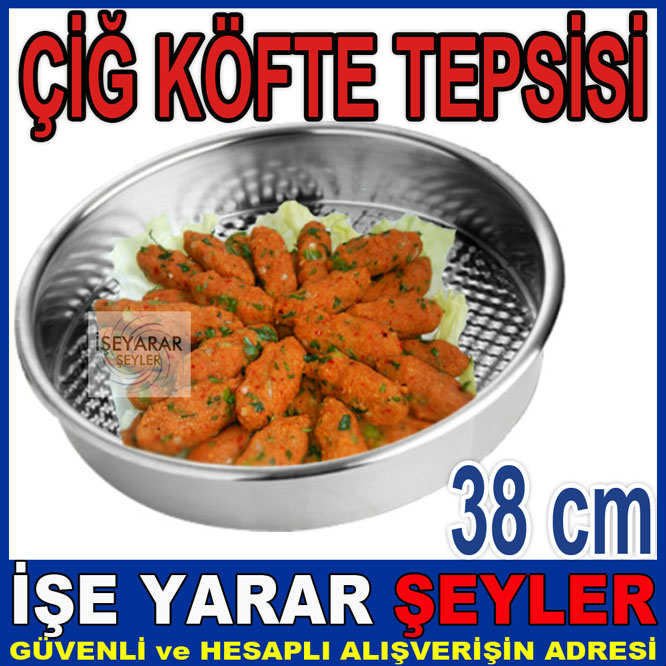 ÇİĞ KÖFTE TEPSİSİ 38 CM PASLANMAZ ÇELİK SAĞLAM