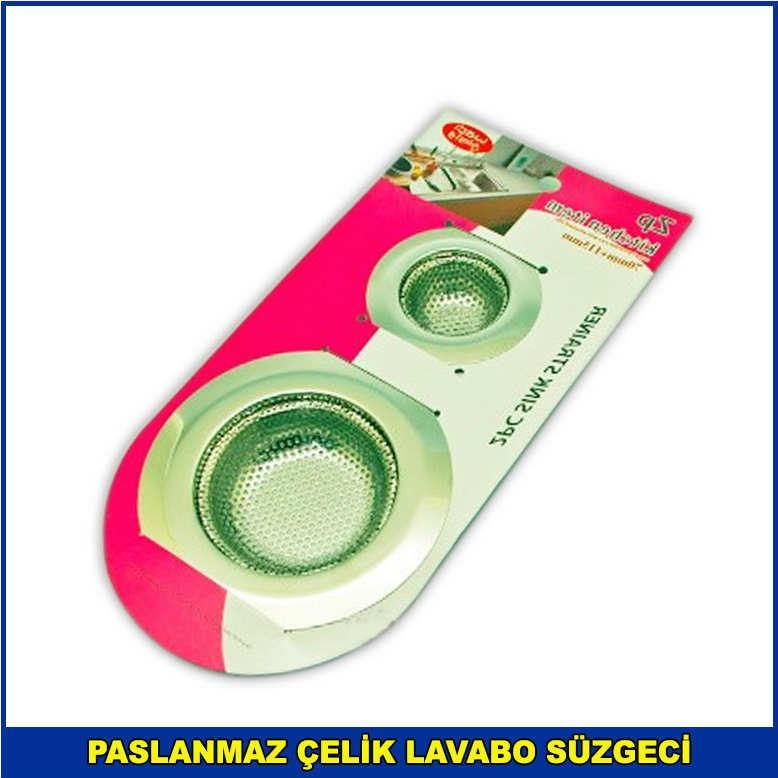 Paslanmaz Çelik Lavabo Süzgeci 2li Set Büyük Boy ve Küçük Boy
