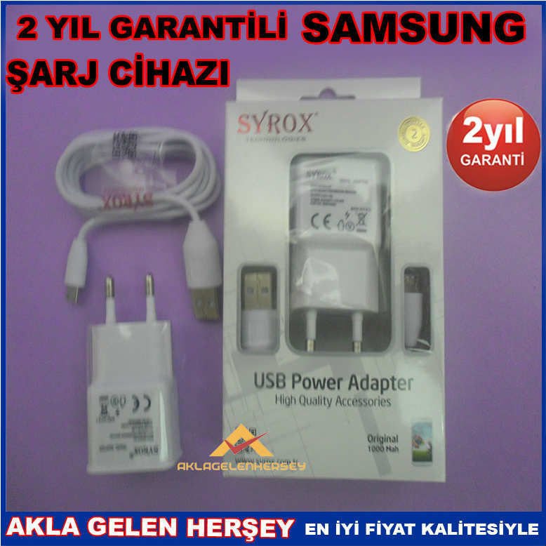 SYROX 2 YIL GARANTİLİ SAMSUNG GALAXY ŞARJ CİHAZI