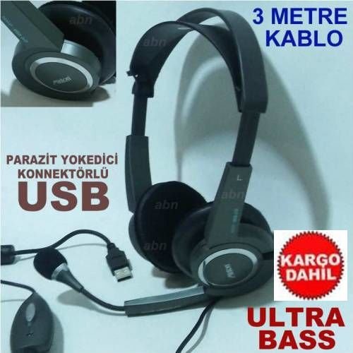 ÜYÜK BOY KULAKLIK ÇOK GÜÇLÜ ALIŞIK OLMADIĞINIZ BERRAK SES VE BASS, SADECE USB GİRİŞİYLE HEM KULAKLIK