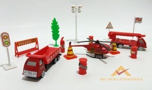 15 PARÇA DİECAST METAL İTFAİYE ARAÇLARI SETİ