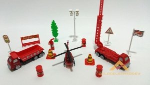 15 PARÇA DİECAST METAL İTFAİYE ARAÇLARI SETİ