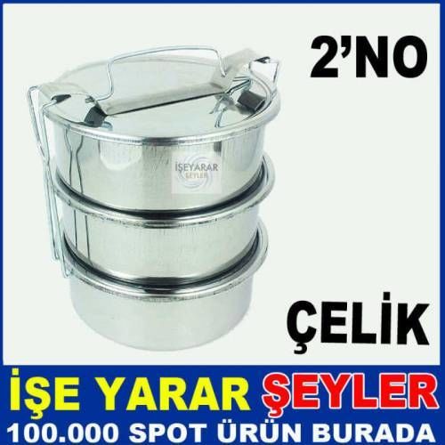 2.NO 2-3 KİŞİLİK 3'LÜ FULL ÇELİK SEFER TASI KD