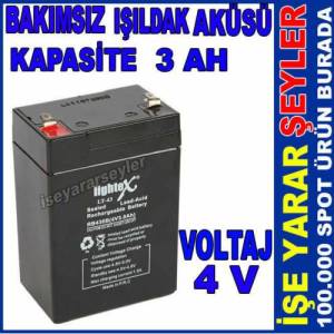 Lightex Lt-43 4v 3 Ah Bakımsız Işıldak Aküsü