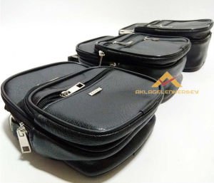 3lüSET FERMUARLI PU DERİ ERKEK ASKILI EL ÇANTASI