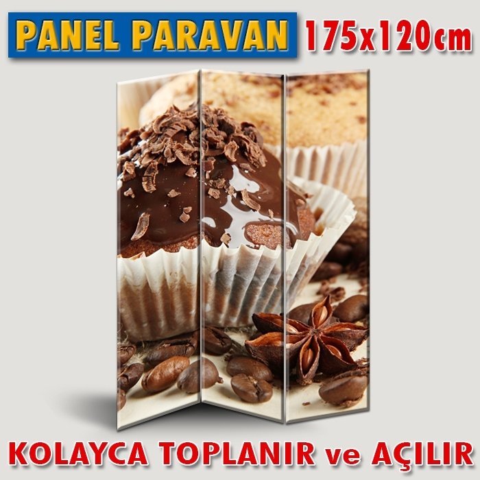GÖRSELLİ KATLANIR PANEL BÖLME SİSTEMİ - KAHVE ÇİKOLATALI KEK