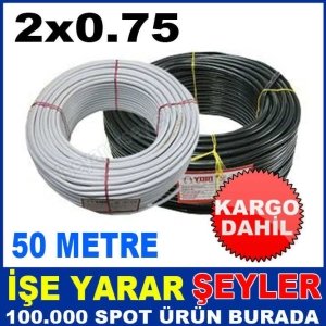 KARGA DAHİL 50metre A KALİTE 2x0.75 TTR ELEKTRİK KABLOSU