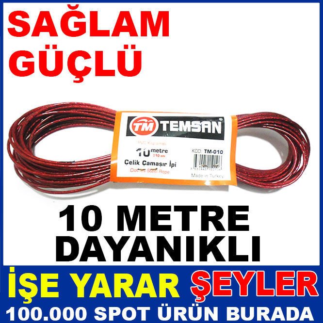 ÖMÜR BOYU PASLANMAZ PVC KAPLAMALI ÇAMAŞIR İPİ