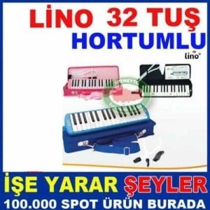 Lino Melodika Üfleme Hortumlu 32 Tuş Melodika Tam Notalı Profesyonel Eğitim İçin Özel Taşıma Çantalı