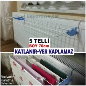 Her Kalorifere Takılan 70cm Çamaşır Askısı 5 Telli Portatif Kalorifer Tipi Hızlı Çamaşır Kurutmalığı