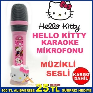 HELLO KİTTY MÜZİKLİ SESLİ KARAOKE MİKROFONU