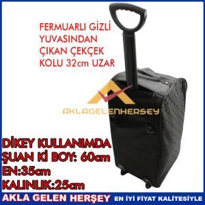 Çekçekli seyahat valizi,fonksiyonel bavul,tekerlekli,çekçekli kabin içi valizi-hostes pilot çantası