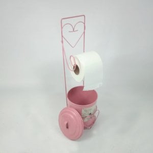 Metal Çöp Kovalı Portatif Ayaklı Ferforje Dekoratif Wc Kağıtlığı