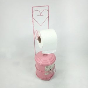 Metal Çöp Kovalı Portatif Ayaklı Ferforje Dekoratif Wc Kağıtlığı