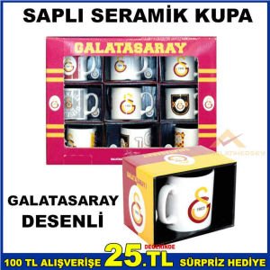 GALATASARAY DESENLİ SAPLI SERAMİK KUPA BARDAK
