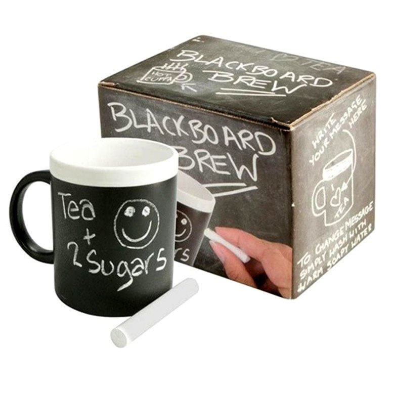 Tebeşirle Yazı Yazılan Kupa Bardak Blackboard Brew Üzerine Not Yazılan Kupa