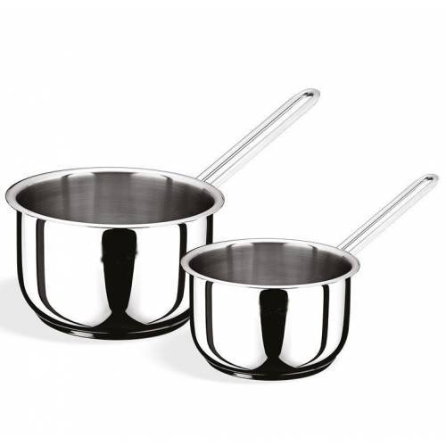 1 adet 14cm 18/10 Çelik Sütlük-Sos Tavası 304 kalite Paslanmaz Çelik Isınmayan Özel Metal Saplı Pot