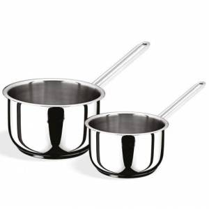1 adet 14cm 18/10 Çelik Sütlük-Sos Tavası 304 kalite Paslanmaz Çelik Isınmayan Özel Metal Saplı Pot