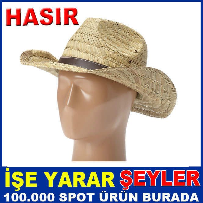 ORJİNAL GERÇEK HASIR BÜYÜK BOY KOVBOY ŞAPKASI
