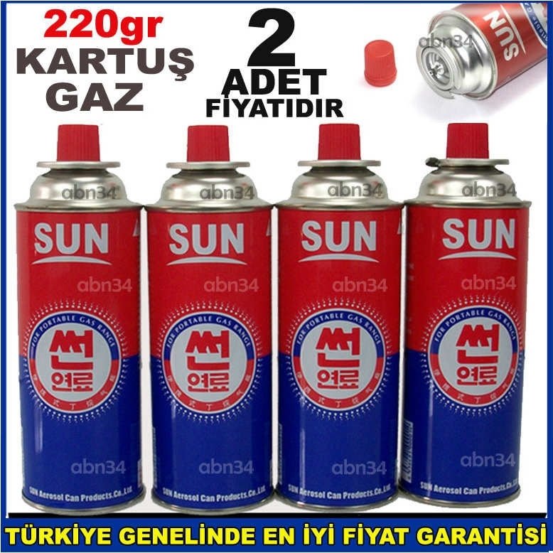 2adet Tüp Gaz Portatif Kamp ocakları için 220gr Kartuş Bütangazı