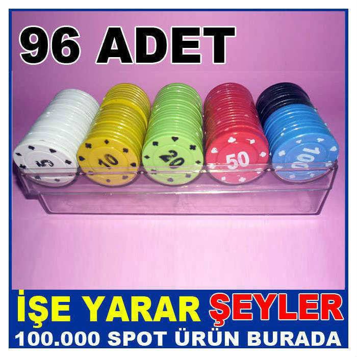 96 ADET YÜKSEK KALİTE PLASTİK POKER OYUN FİŞİ