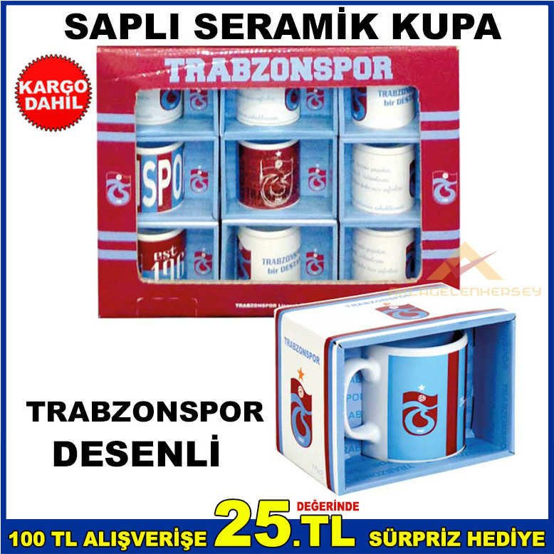 TRABZONSPOR DESENLİ SAPLI SERAMİK KUPA BARDAK