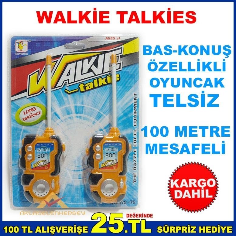 Ücretsiz Kargo WALKİE TALKİES OYUNCAK TELSİZ 100 METRE MESAFELİ