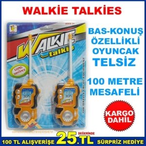Ücretsiz Kargo WALKİE TALKİES OYUNCAK TELSİZ 100 METRE MESAFELİ