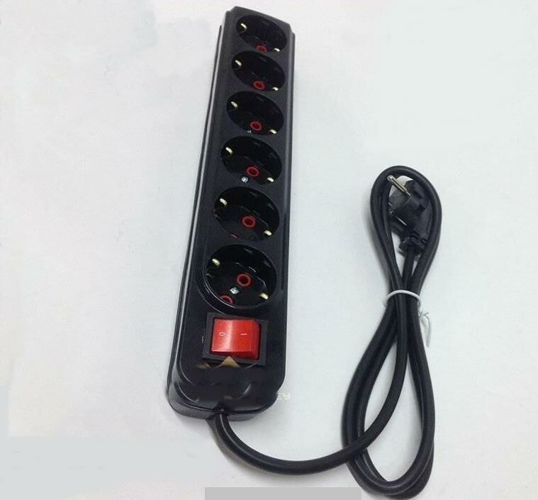 Akım Korumalı 3 Metre Uzunluğunda Anahtarlı 6'lı Grup Priz