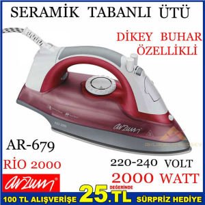 ARZUM RİO 2000 SERAMİK TABANLI 2000 WATT ÜTÜ