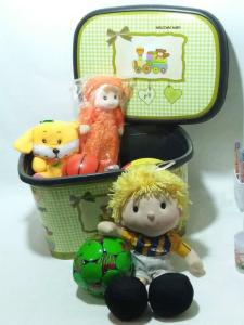 WELCOME BABY 45x33cm TÜM ÇEVRESİ ve KAPAĞI DESENLİ OYUNCAK KUTUSU ÇOK AMAÇLI KAPAKLI MALZEME KUTUSU