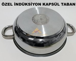 24cm İNDÜKSİYON KAPSÜL TABAN 5lt ÇELİK BASIK KARNIYARIK TENCERESİ