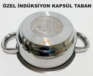 14cm İNDÜKSİYON ÇELİK KAPSÜL TABAN 1lt MİNİ ÇELİK SOS TENCERESİ