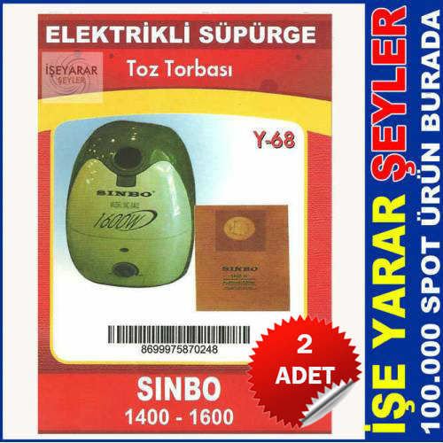 2 ADET SINBO 1400 ELEKTRİKLİ SÜPÜRGE TOZ TORBASI