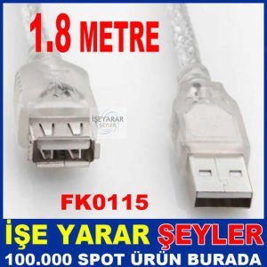 USB UZATMA KABLOSU ERKEK - DİŞİ SOKETLER 1.8 MT